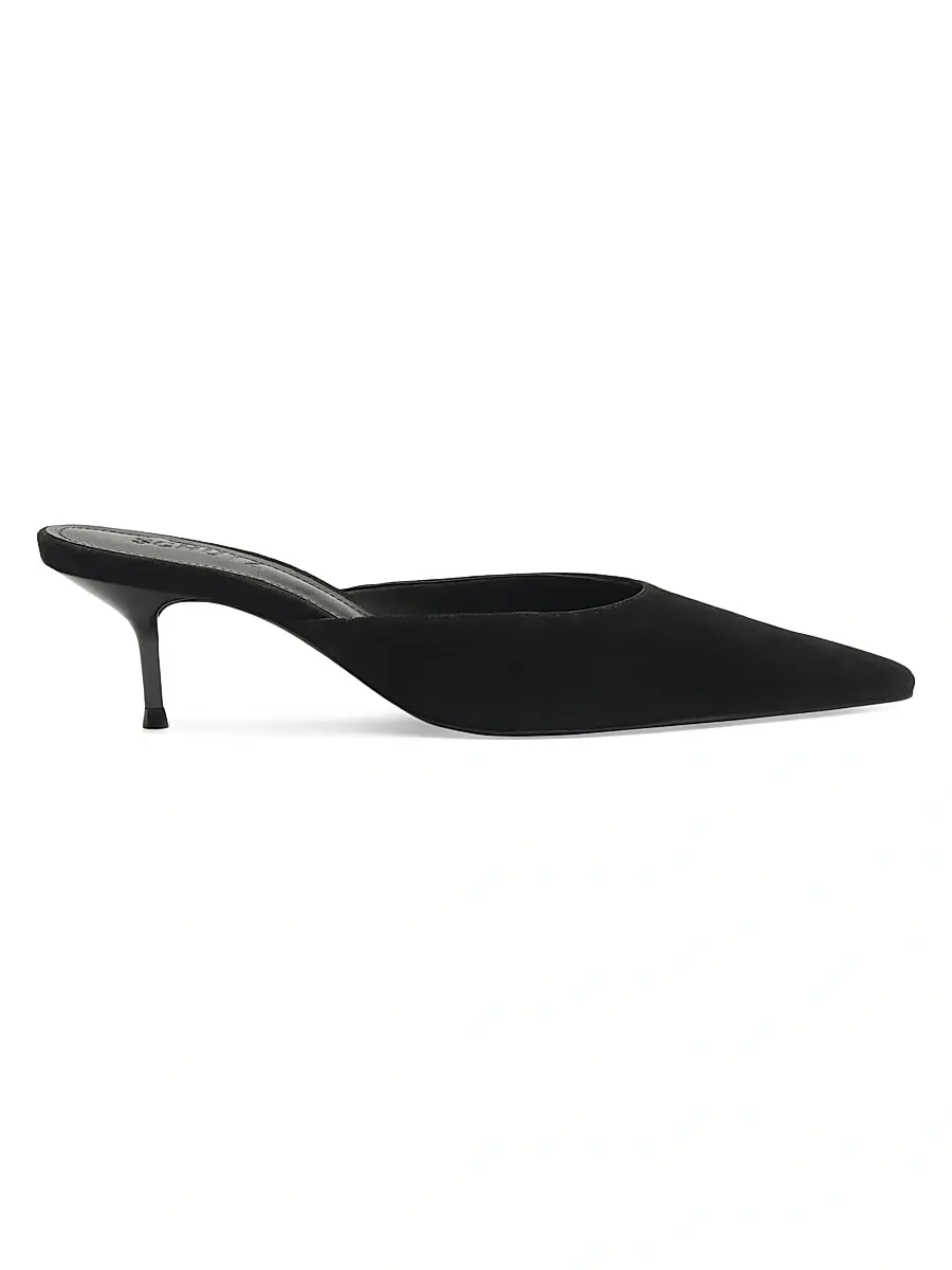 Schutz Women's Julie 65MM Suede Mules - Black | Image 1 Schutz Women's Julie 65MM Suede Mules - Black | Image 1