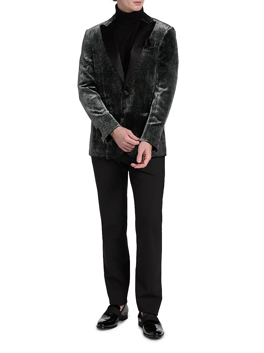 Giorgio Armani Men's Textured Velvet Dinner Jacket | Thumbnail 2 Giorgio Armani Men's Textured Velvet Dinner Jacket | Thumbnail 2