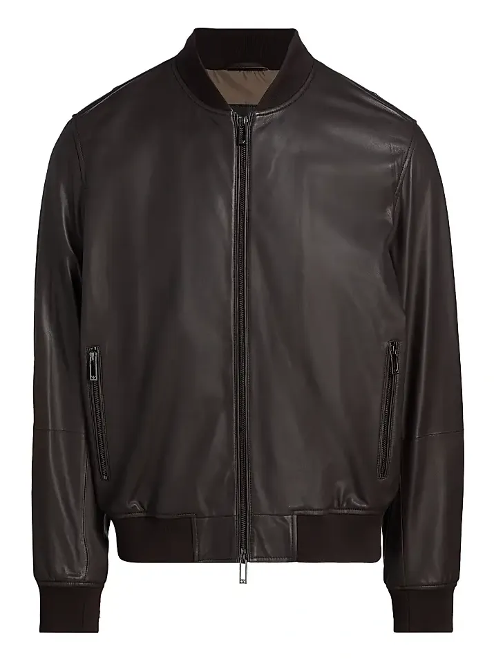 Men's Leather Bomber Jacket Men's Leather Bomber Jacket