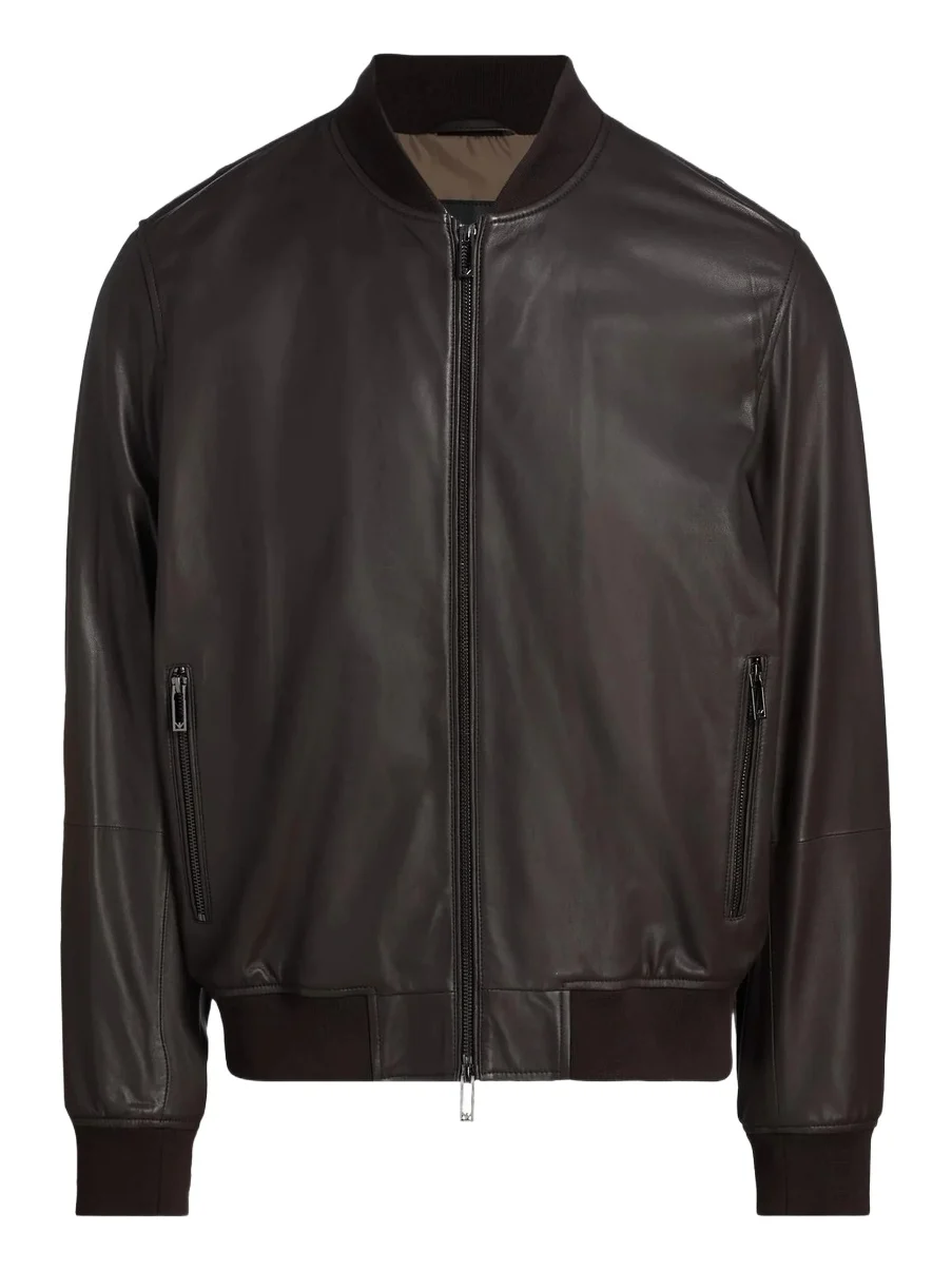 Emporio Armani Men's Leather Bomber Jacket