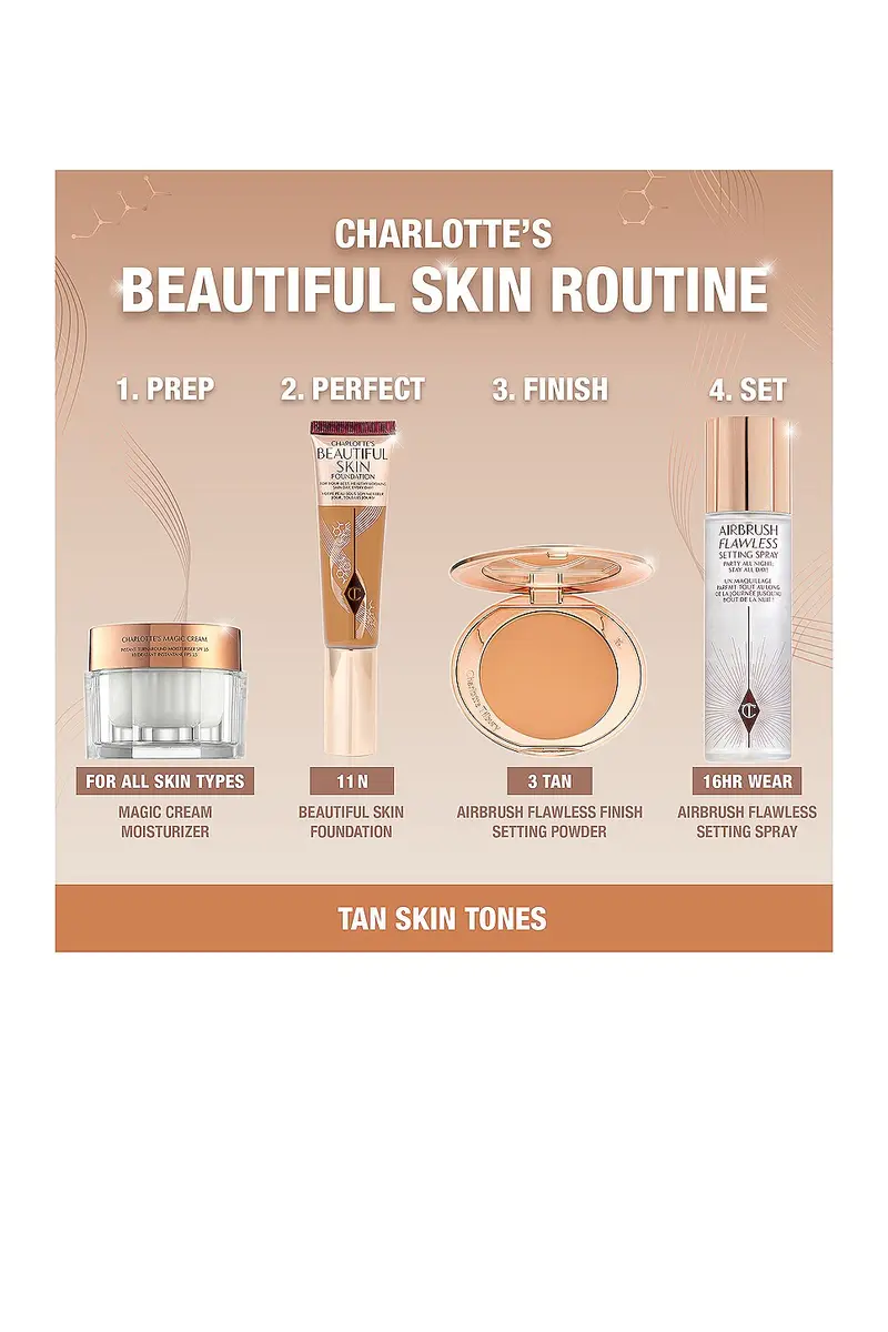 Charlotte Tilbury Charlotte's Beautiful Skin Medium Coverage Liquid Foundation with Hyaluronic Acid | Thumbnail 8 Charlotte Tilbury Charlotte's Beautiful Skin Medium Coverage Liquid Foundation with Hyaluronic Acid | Thumbnail 8