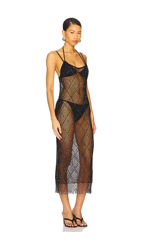 Lovers and Friends Katja Beaded Crochet Midi Dress | Thumbnail 2 Lovers and Friends Katja Beaded Crochet Midi Dress | Thumbnail 2