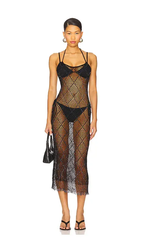 Lovers and Friends Katja Beaded Crochet Midi Dress