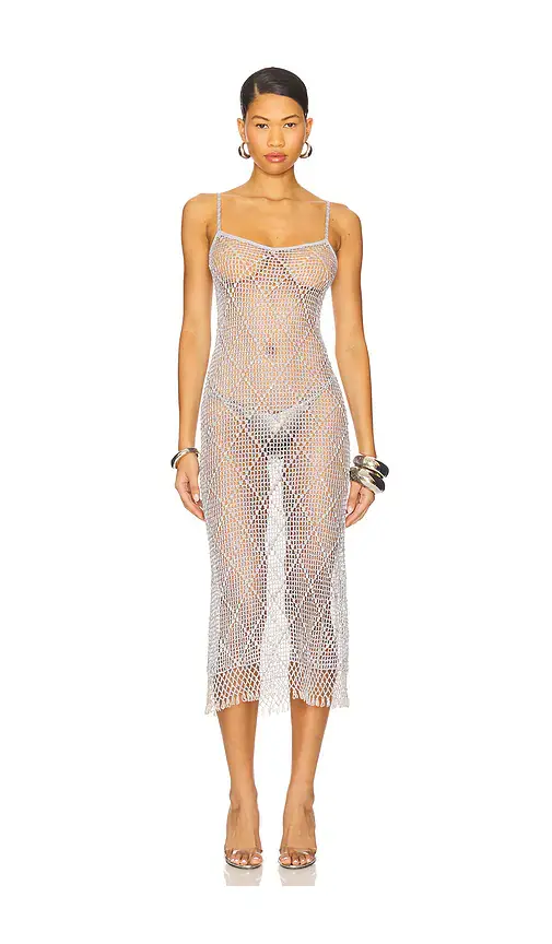Lovers and Friends Katja Beaded Crochet Midi Dress | Thumbnail 2 Lovers and Friends Katja Beaded Crochet Midi Dress | Thumbnail 2