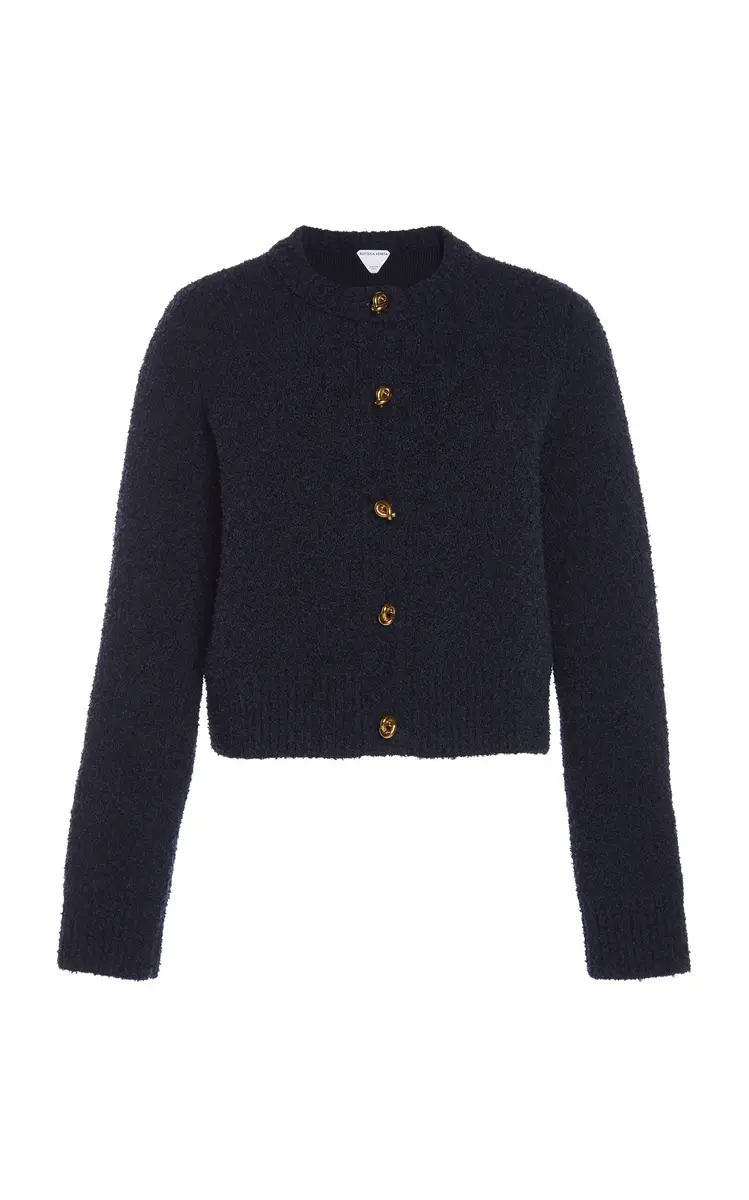 Bottega Veneta Knot Boucle-Knit Wool Cardigan | Image 1 Bottega Veneta Knot Boucle-Knit Wool Cardigan | Image 1