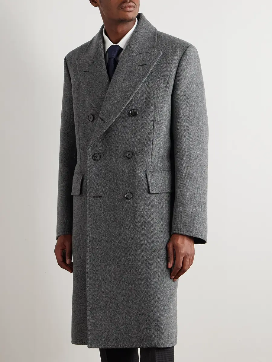 Tom Ford Double-Breasted Herringbone Wool Coat - Men | Thumbnail 3