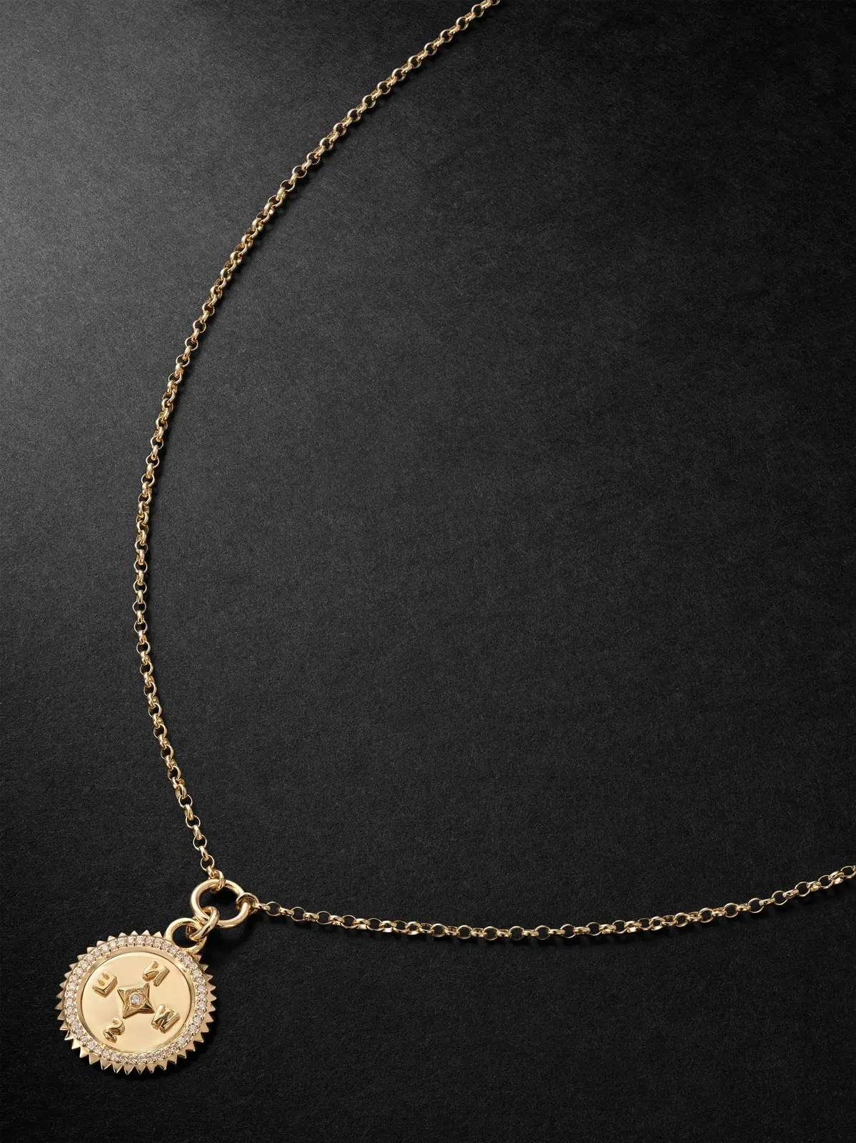 Internal Compass 18-Karat Gold Diamond Pendant Necklace - Men Internal Compass 18-Karat Gold Diamond Pendant Necklace - Men