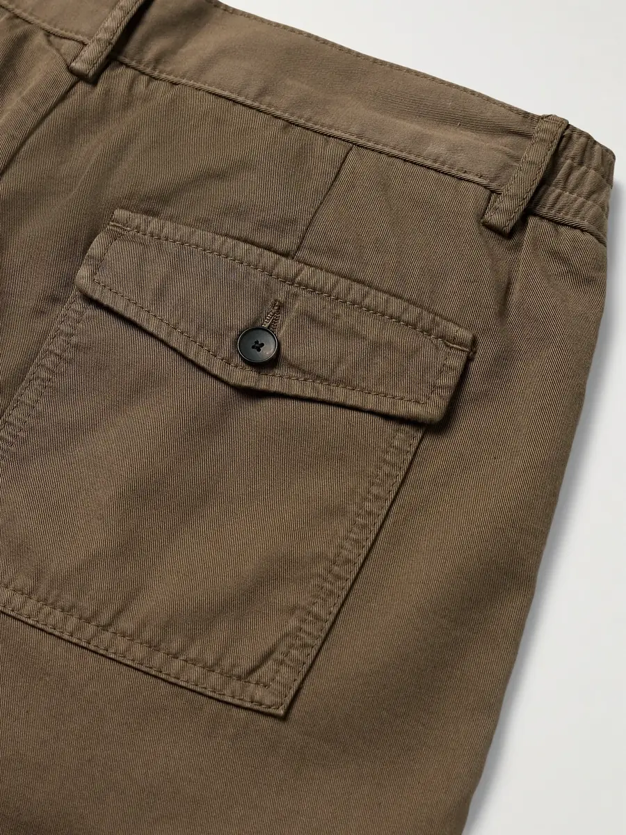 MR P. James Pleated Tapered Organic Cotton-Twill Trousers - Men | Thumbnail 5