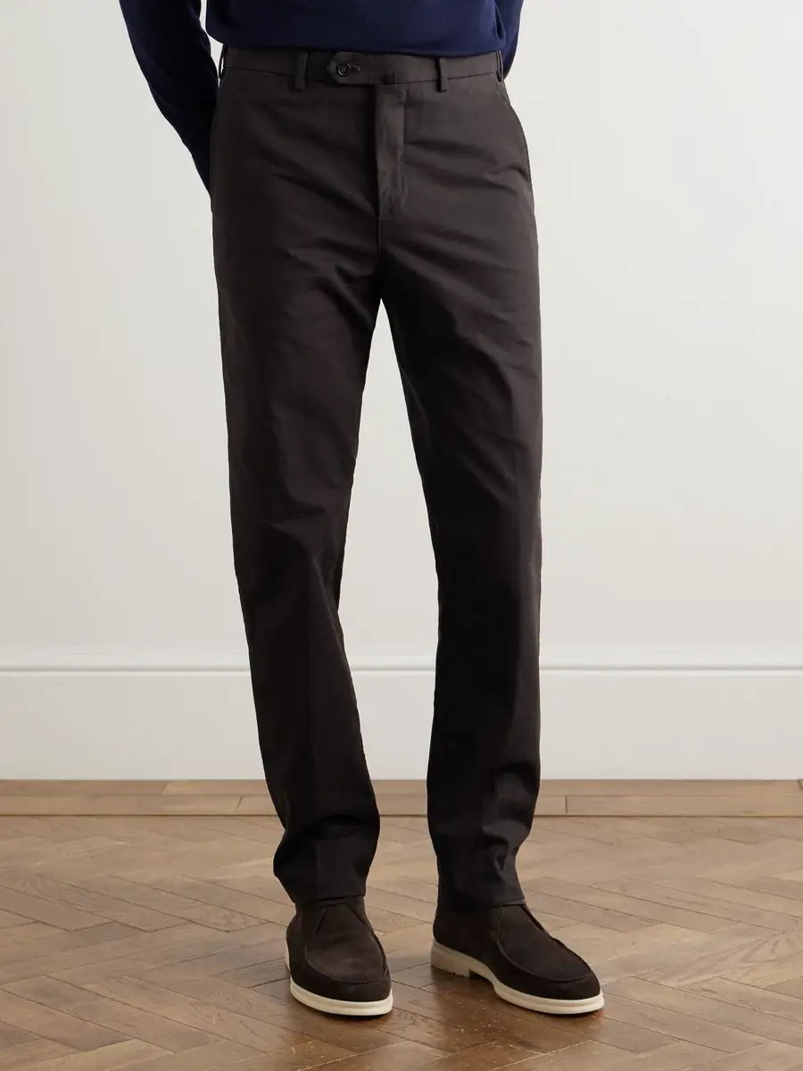 Loro Piana Carlo Hyannis Tapered Cotton-Blend Trousers - Men | Thumbnail 3