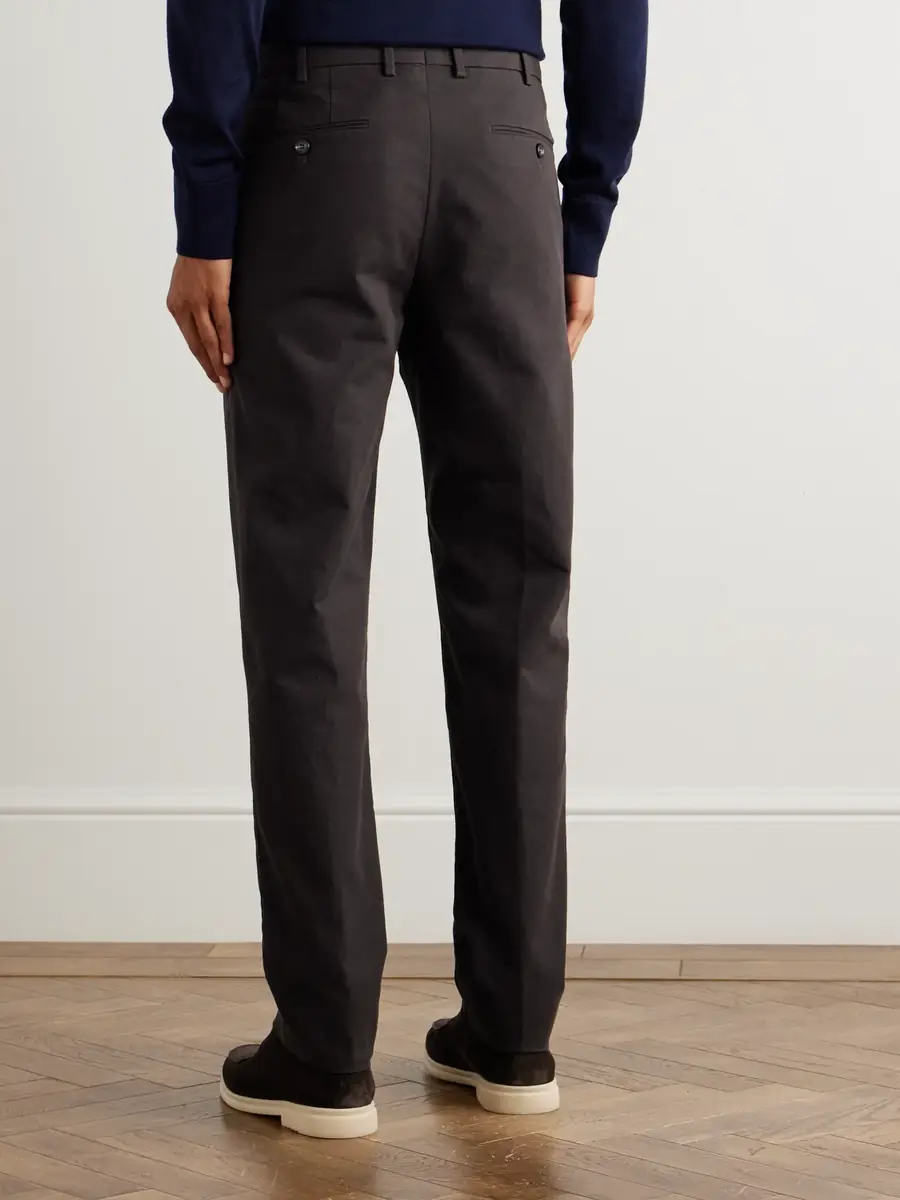 Loro Piana Carlo Hyannis Tapered Cotton-Blend Trousers - Men | Thumbnail 4