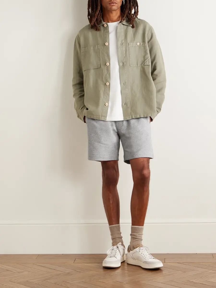 MR P. Straight-Leg Organic Cotton-Jersey Drawstring Shorts - Men | Thumbnail 2 MR P. Straight-Leg Organic Cotton-Jersey Drawstring Shorts - Men | Thumbnail 2