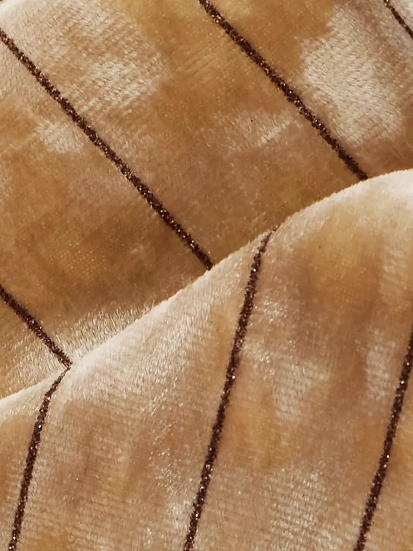 Loretta Caponi Cipro Pinstriped Crushed-velvet Wide-leg Pants | Thumbnail 5