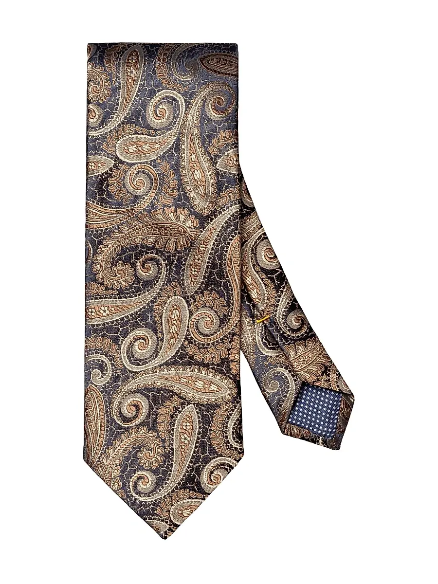 Eton Men's Paisley Silk Tie - Brown | Image 1 Eton Men's Paisley Silk Tie - Brown | Image 1