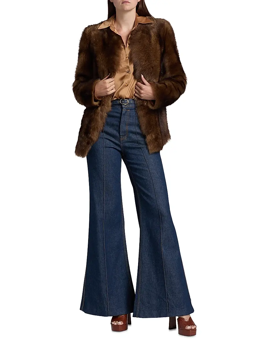 Zimmermann Women's Hypnotic Tip Shearling Jacket - Toffee | Thumbnail 2 Zimmermann Women's Hypnotic Tip Shearling Jacket - Toffee | Thumbnail 2