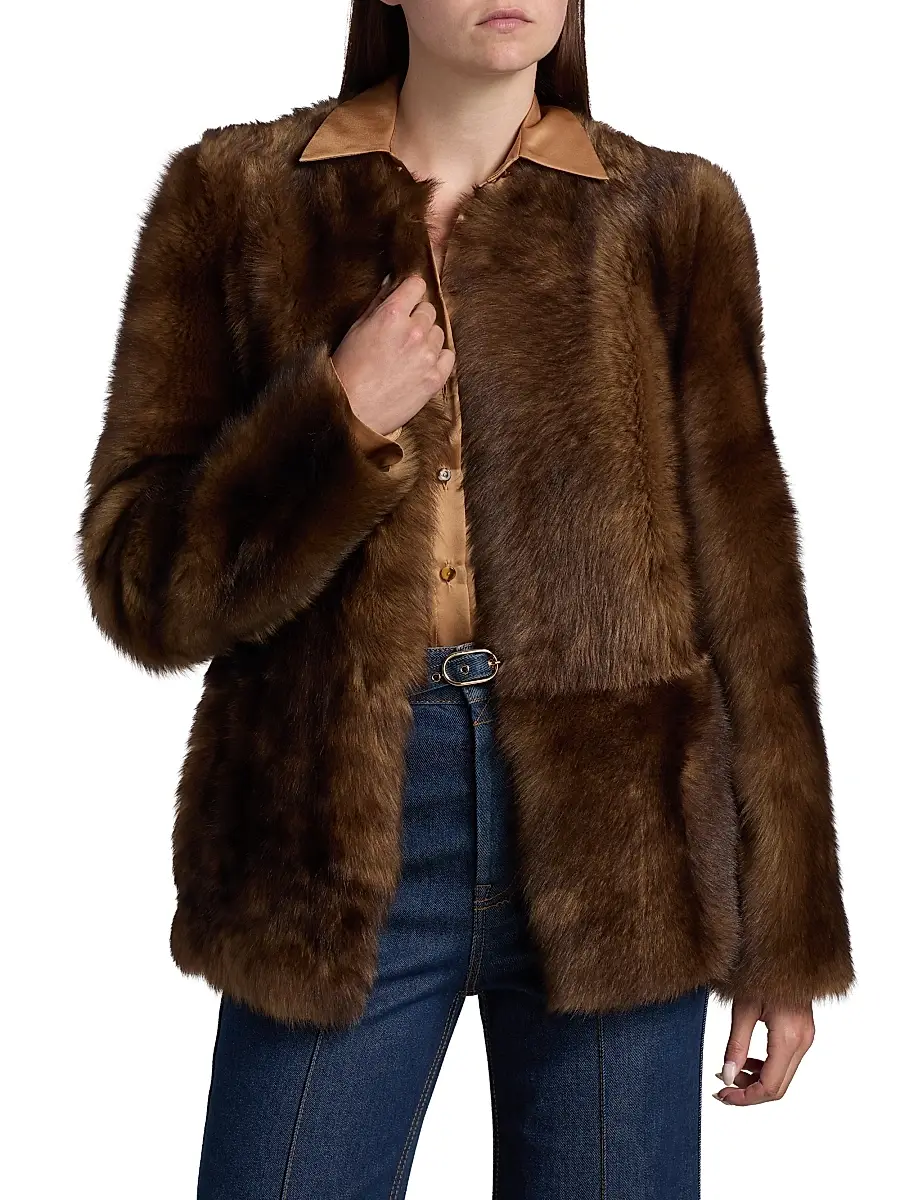 Zimmermann Women's Hypnotic Tip Shearling Jacket - Toffee | Thumbnail 3 Zimmermann Women's Hypnotic Tip Shearling Jacket - Toffee | Thumbnail 3