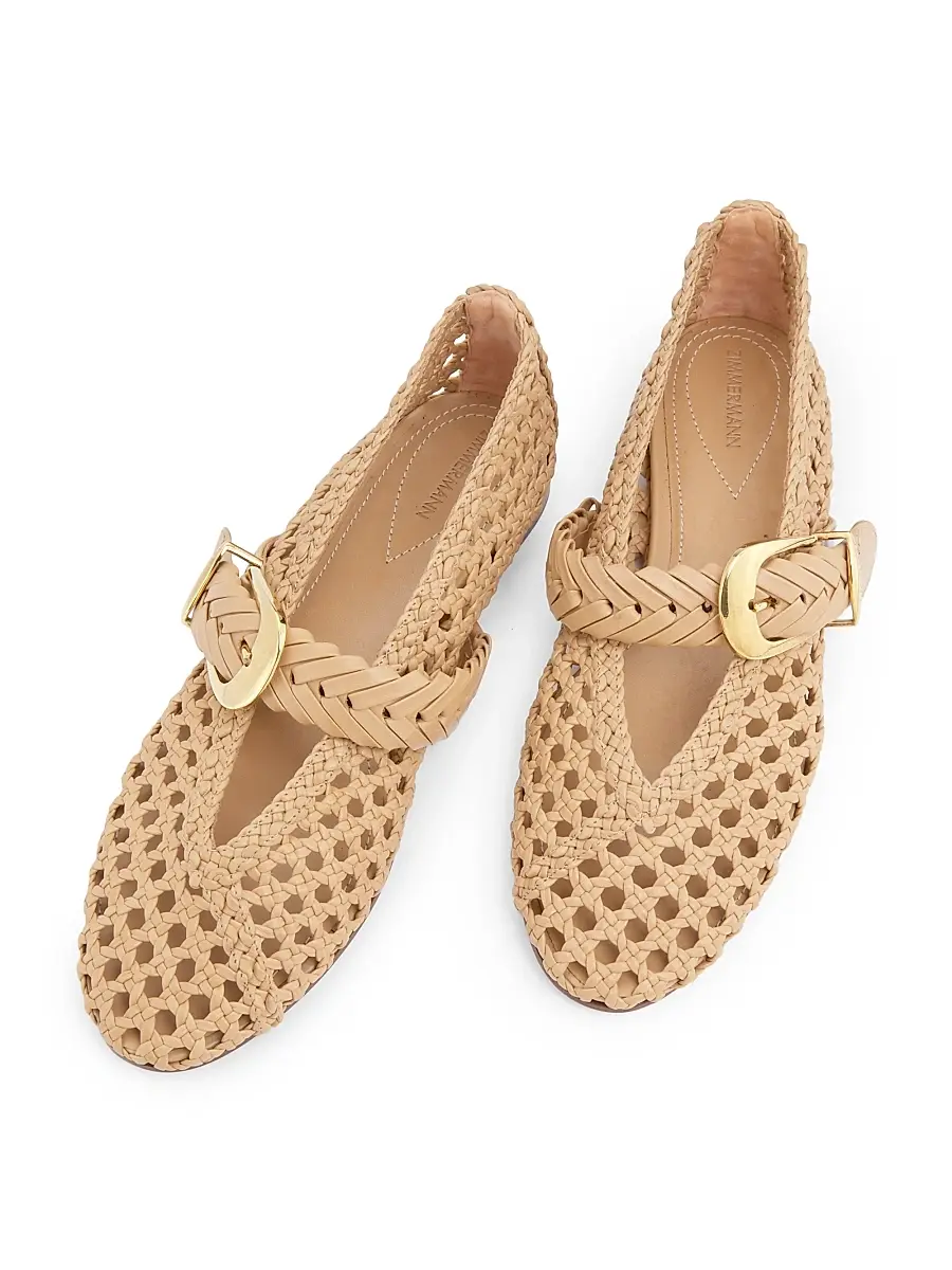 Zimmermann Women's Helix Woven Leather Ballerina Flats | Thumbnail 4 Zimmermann Women's Helix Woven Leather Ballerina Flats | Thumbnail 4