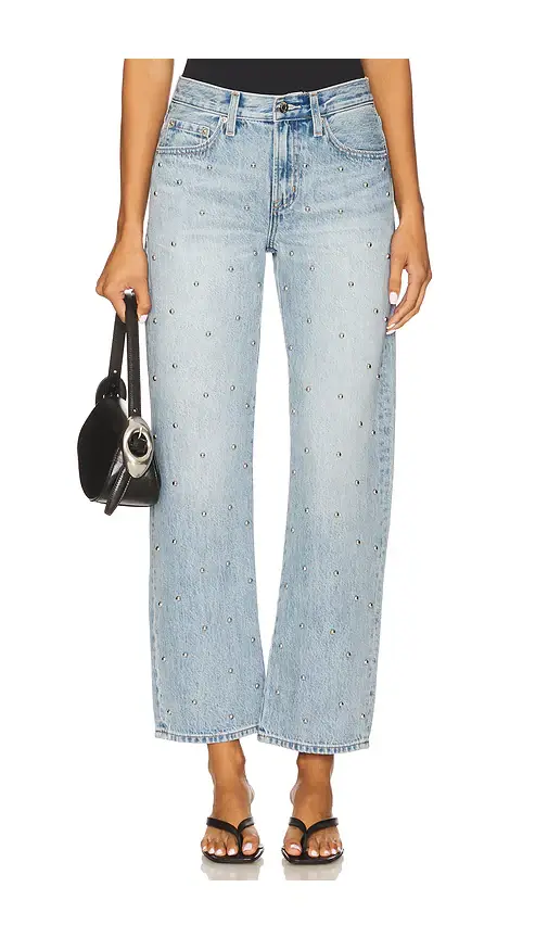 Pistola Lexi Mid Rise Bowed Straight Jeans | Image 1 Pistola Lexi Mid Rise Bowed Straight Jeans | Image 1