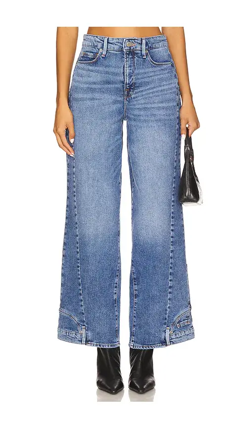 Good American Reworked Wide Leg Jeans | Image 1 Good American Reworked Wide Leg Jeans | Image 1