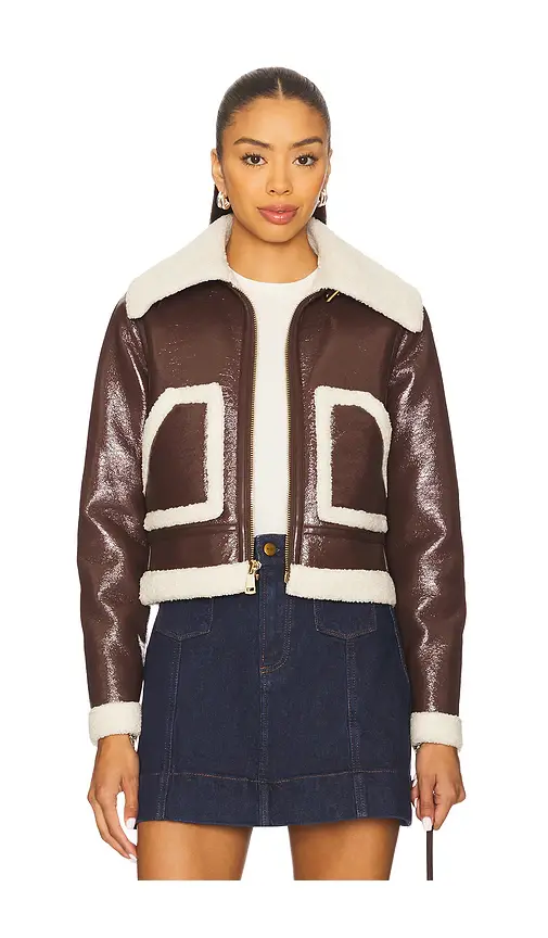 Alice + Olivia Alice + Olivia Isaiah Faux Shearling Aviator Jacket