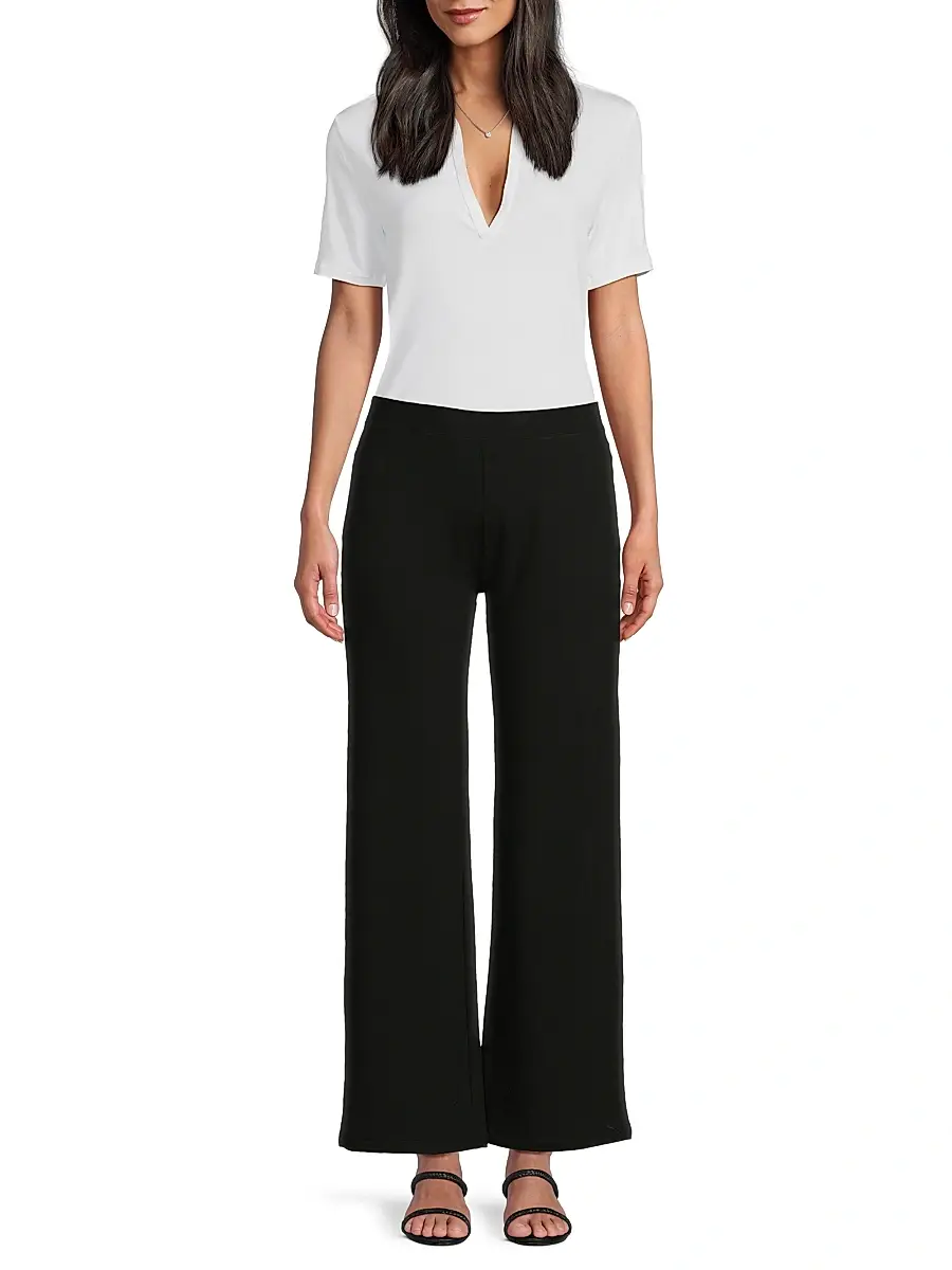 MAJESTIC FILATURES Women's French Terry Wide-Leg Pants | Thumbnail 2