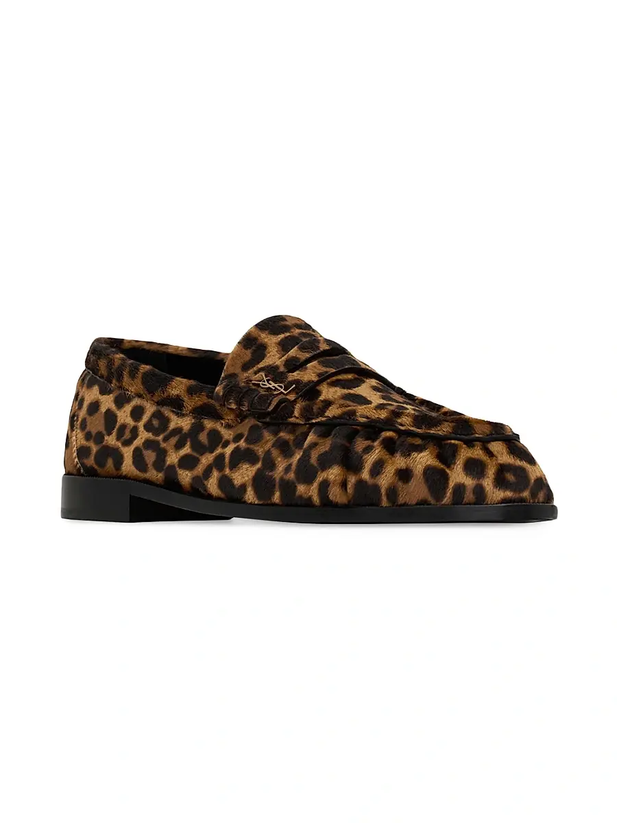 Saint Laurent Women's Women's's Le Loafer Penny Slippers in Pony Hair Leather | Thumbnail 2 Saint Laurent Women's Women's's Le Loafer Penny Slippers in Pony Hair Leather | Thumbnail 2