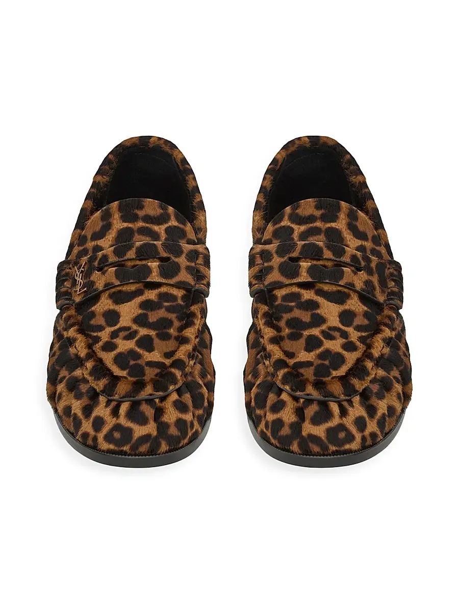 Saint Laurent Women's Women's's Le Loafer Penny Slippers in Pony Hair Leather | Thumbnail 3 Saint Laurent Women's Women's's Le Loafer Penny Slippers in Pony Hair Leather | Thumbnail 3
