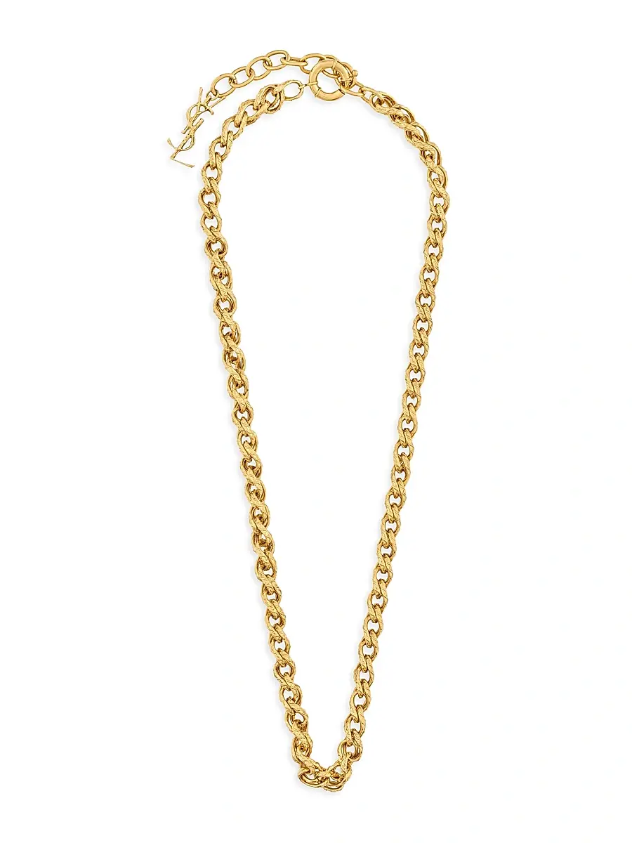 Women's Rope-Chain Necklace in Metal - Brass Gold