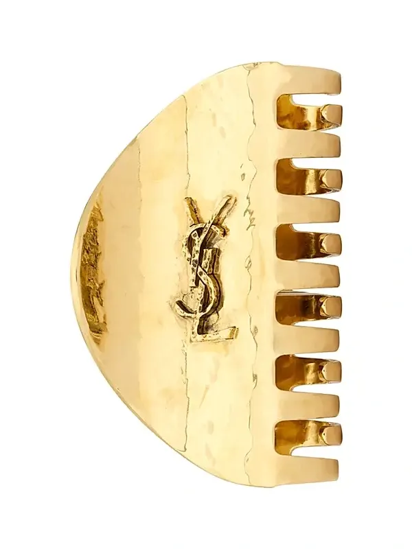 Women's Cassandre Claw Clip in Hammered Metal - Brass Gold