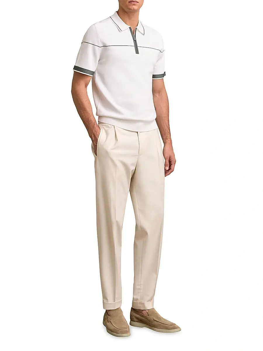 Reiss Men's Bradford Half-Zip Polo Shirt | Thumbnail 2 Reiss Men's Bradford Half-Zip Polo Shirt | Thumbnail 2
