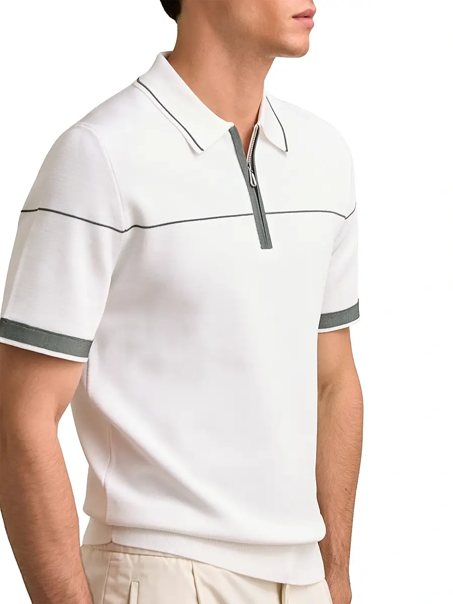 Reiss Men's Bradford Half-Zip Polo Shirt | Thumbnail 3 Reiss Men's Bradford Half-Zip Polo Shirt | Thumbnail 3