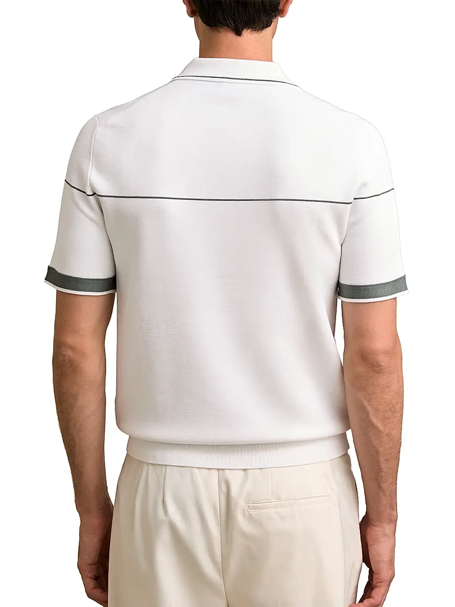 Reiss Men's Bradford Half-Zip Polo Shirt | Thumbnail 4 Reiss Men's Bradford Half-Zip Polo Shirt | Thumbnail 4