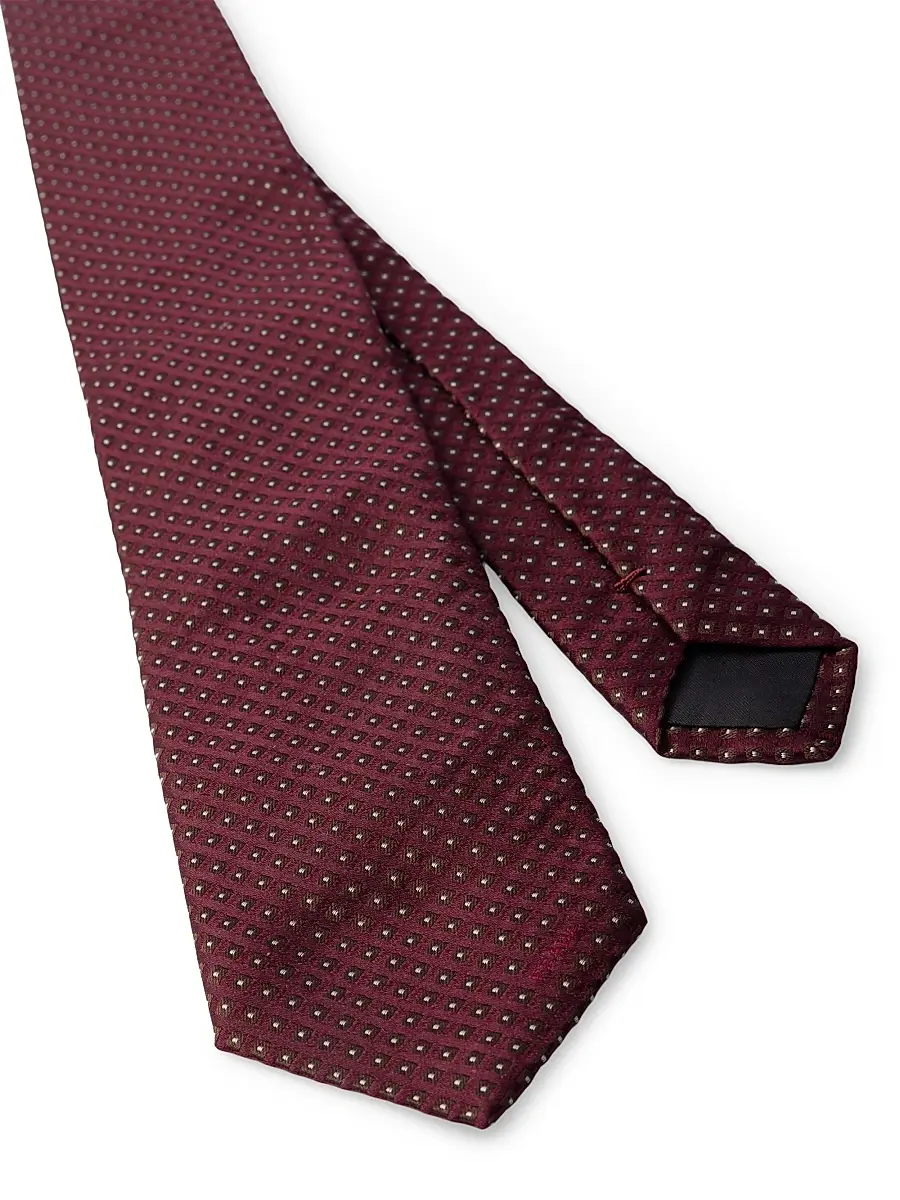 Prada Men's Silk Tie - Dark Red | Thumbnail 4