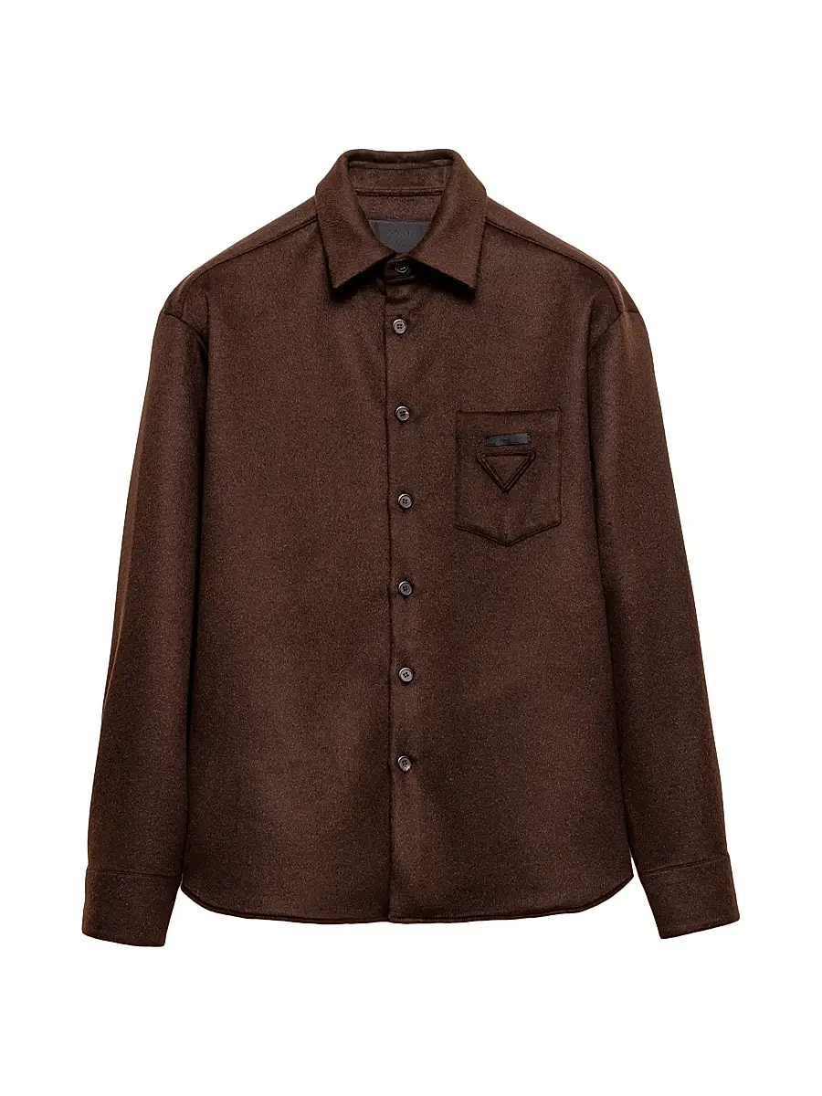 Prada Men's Wool and Cashmere Shirt - Brown | Image 1 Prada Men's Wool and Cashmere Shirt - Brown | Image 1