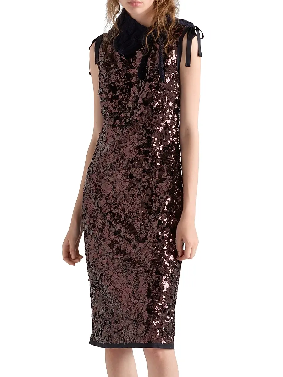 Prada Women's Sequin Dress - Purple | Thumbnail 2