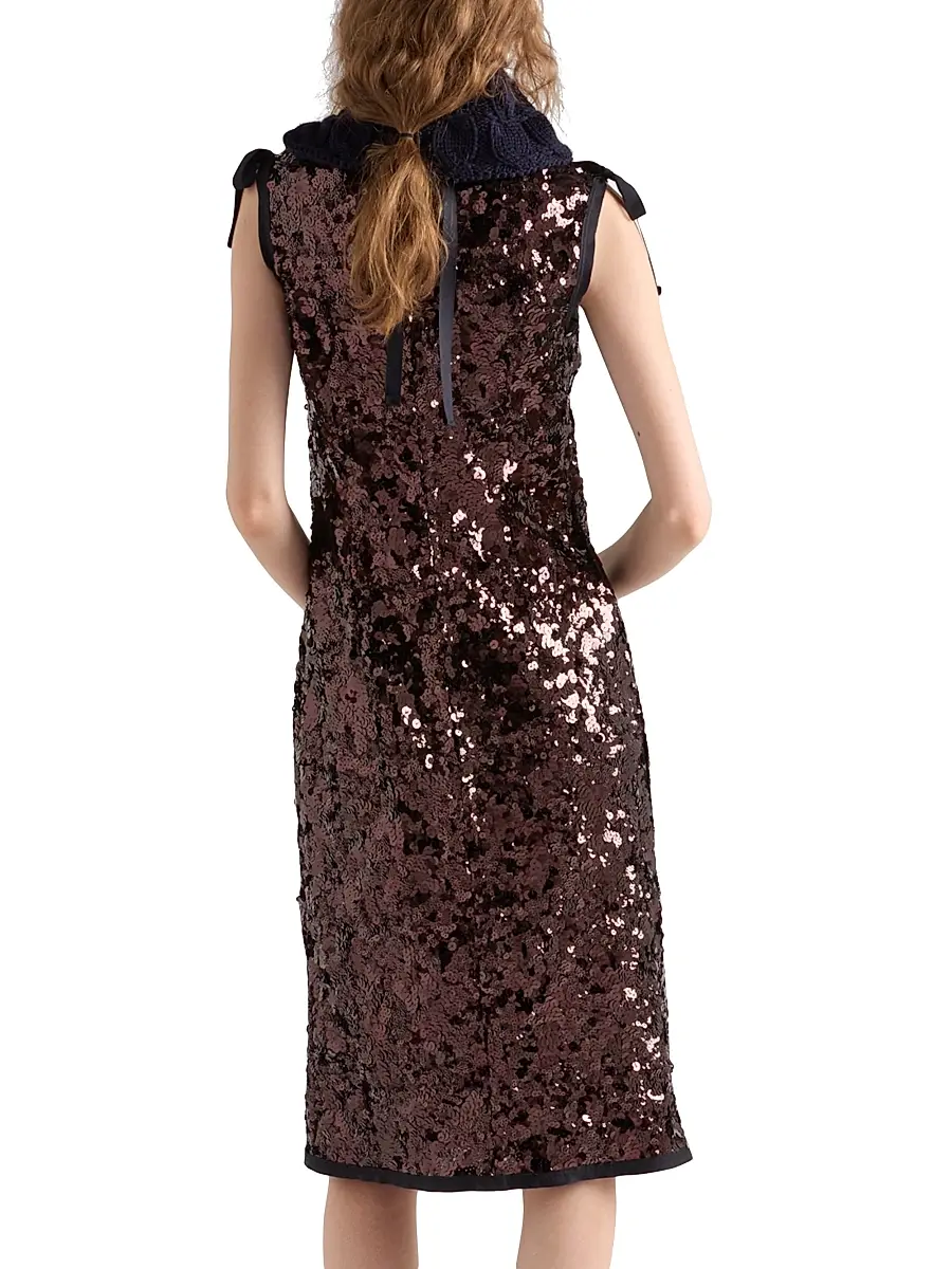 Prada Women's Sequin Dress - Purple | Thumbnail 3