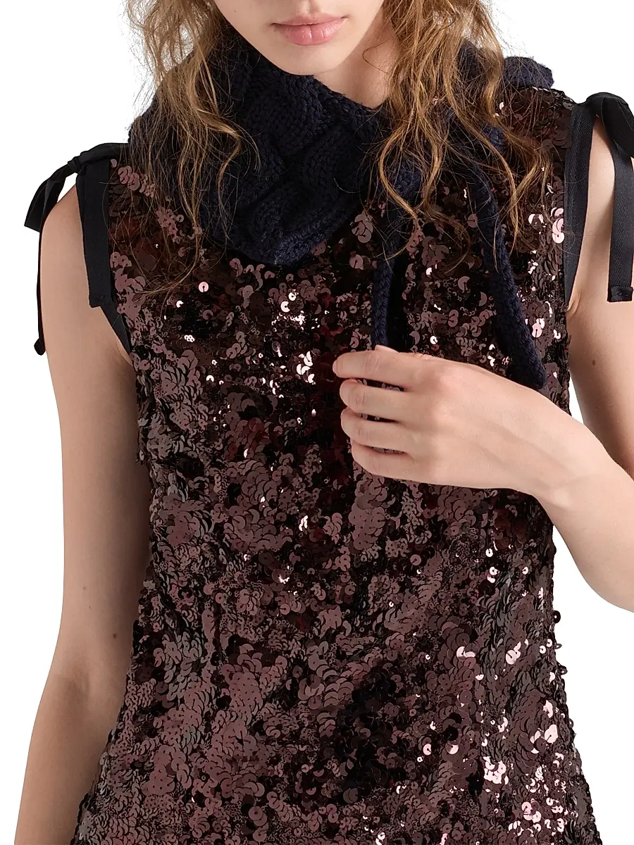 Prada Women's Sequin Dress - Purple | Thumbnail 5
