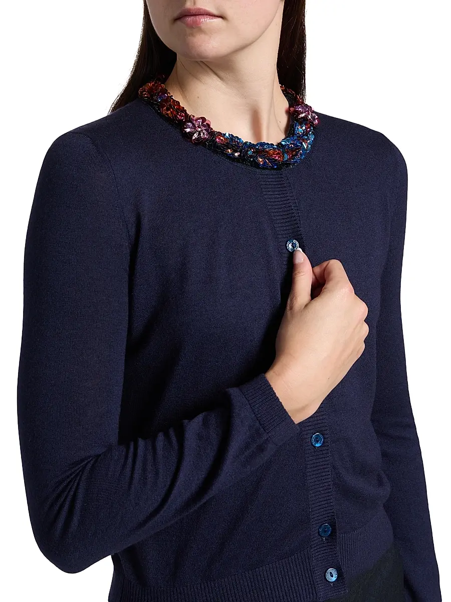 Etro Women's Jeweled Neckline Cardigan | Thumbnail 6