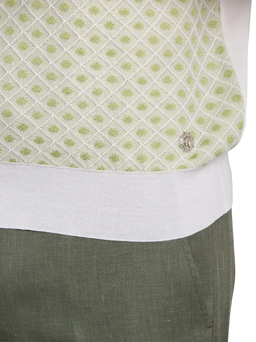 Stefano Ricci Men's Cotton Silk Zip Polo Shirt - Green | Thumbnail 12 Stefano Ricci Men's Cotton Silk Zip Polo Shirt - Green | Thumbnail 12