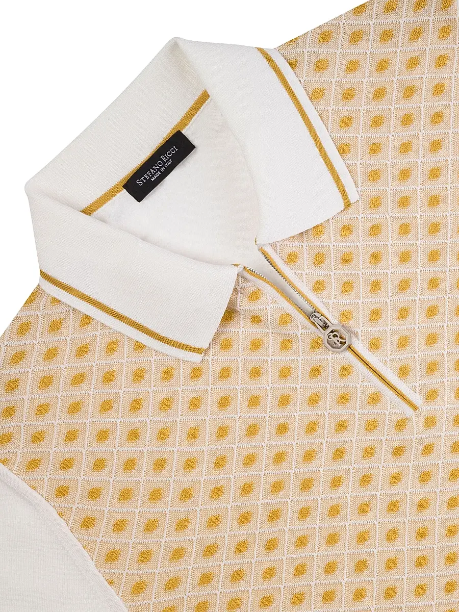 Stefano Ricci Men's Cotton Silk Zip Polo Shirt - Green | Thumbnail 6 Stefano Ricci Men's Cotton Silk Zip Polo Shirt - Green | Thumbnail 6