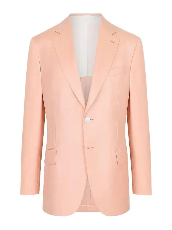 Men's Classic 2 Button Blazer in Cashmere and Silk - Orange Men's Classic 2 Button Blazer in Cashmere and Silk - Orange