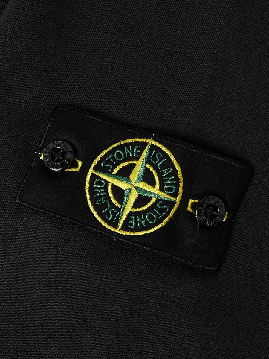 Stone Island Logo-Appliquèd Garment-Dyed Organic Cotton-Jersey Sweatshirt - Men | Thumbnail 4