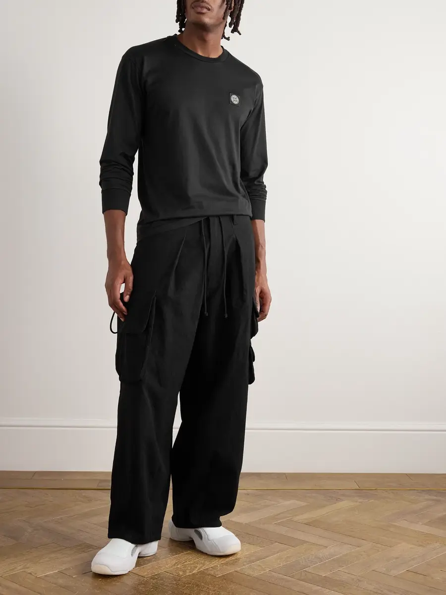 Stone Island Logo-Appliquéd Garment-Dyed Cotton-Jersey T-Shirt - Men | Thumbnail 2 Stone Island Logo-Appliquéd Garment-Dyed Cotton-Jersey T-Shirt - Men | Thumbnail 2