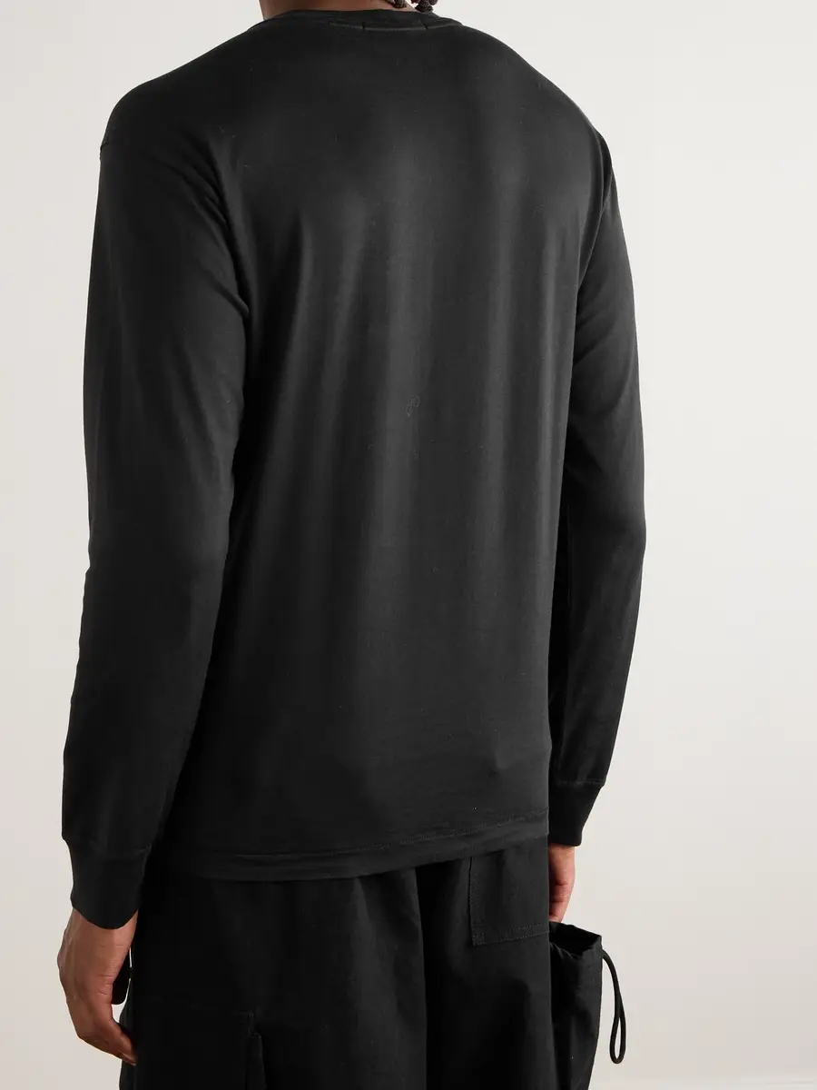 Stone Island Logo-Appliquéd Garment-Dyed Cotton-Jersey T-Shirt - Men | Thumbnail 3 Stone Island Logo-Appliquéd Garment-Dyed Cotton-Jersey T-Shirt - Men | Thumbnail 3