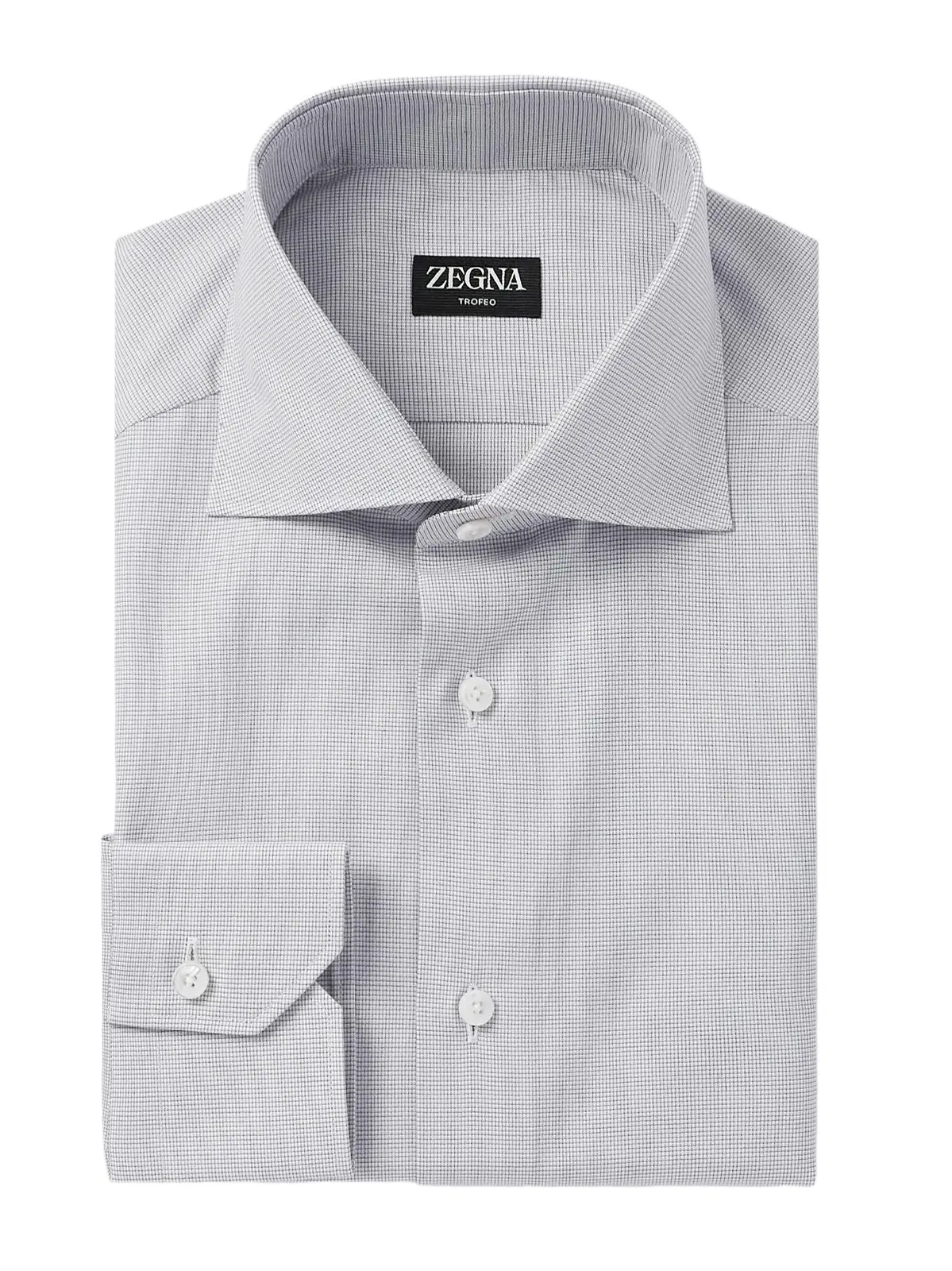 Cutaway-Collar Micro-Checked Trofeo™ Cotton-Poplin Shirt - Men Cutaway-Collar Micro-Checked Trofeo™ Cotton-Poplin Shirt - Men