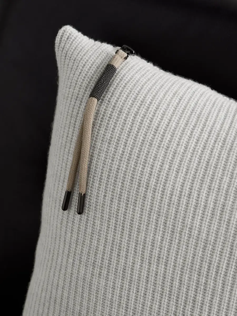Brunello Cucinelli Bead-Embellished Ribbed Cashmere Cushion - Men | Thumbnail 3