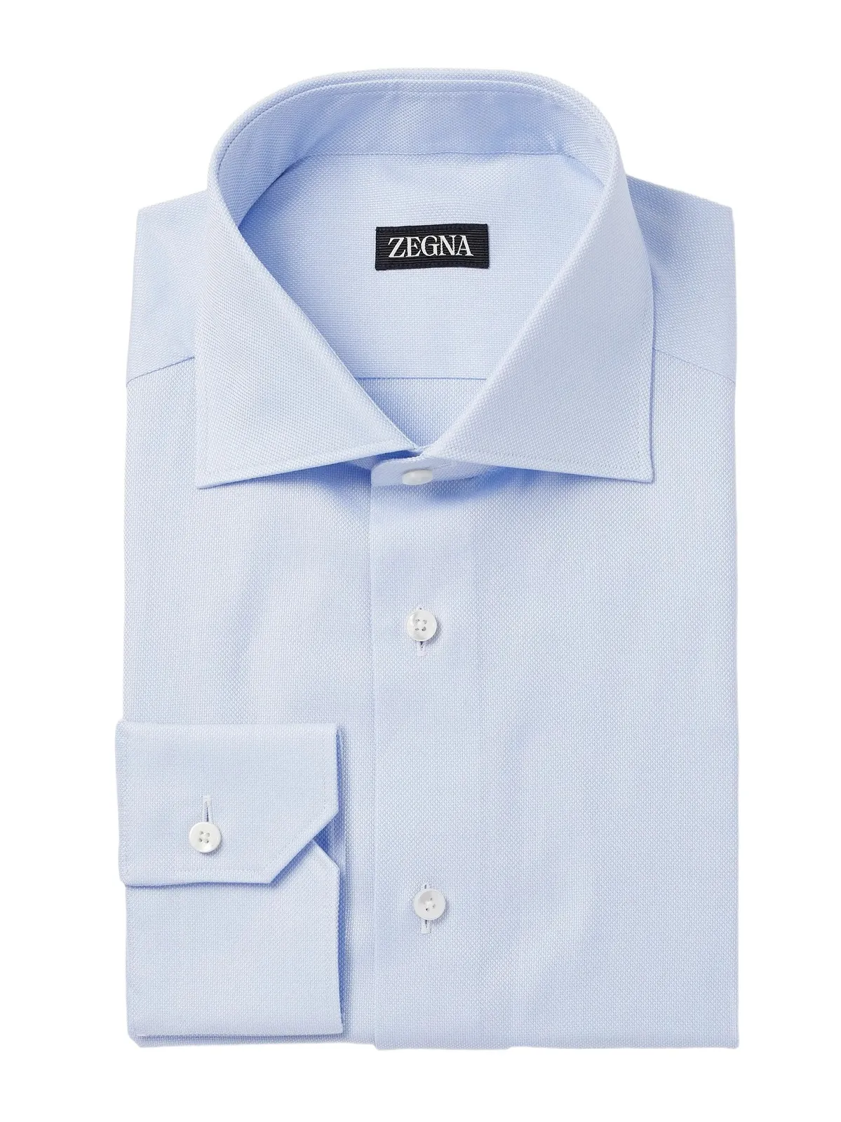Cutaway-Collar Textured-Cotton Shirt - Men Cutaway-Collar Textured-Cotton Shirt - Men