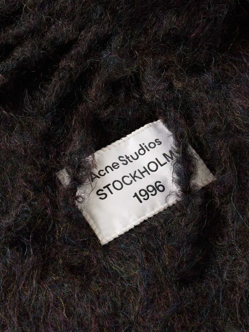 Acne Studios Appliquéd Fringed Brushed Mohair-blend Scarf | Thumbnail 3 Acne Studios Appliquéd Fringed Brushed Mohair-blend Scarf | Thumbnail 3