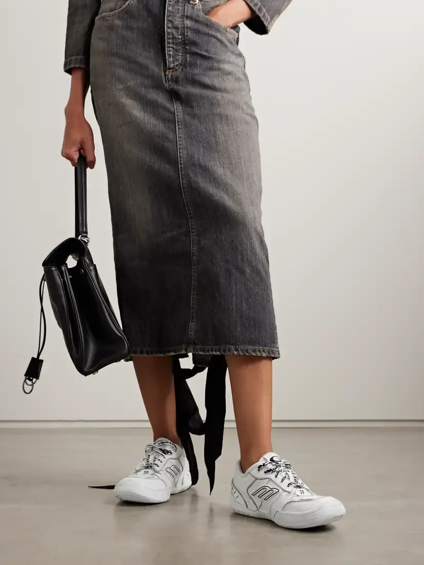 Balenciaga Hamptons Distressed Leather Sneakers | Thumbnail 2 Balenciaga Hamptons Distressed Leather Sneakers | Thumbnail 2