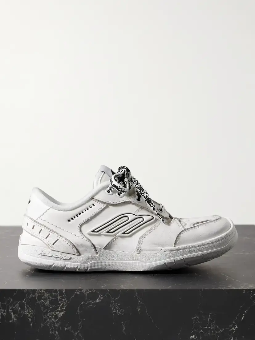 Balenciaga Hamptons Distressed Leather Sneakers | Image 1 Balenciaga Hamptons Distressed Leather Sneakers | Image 1