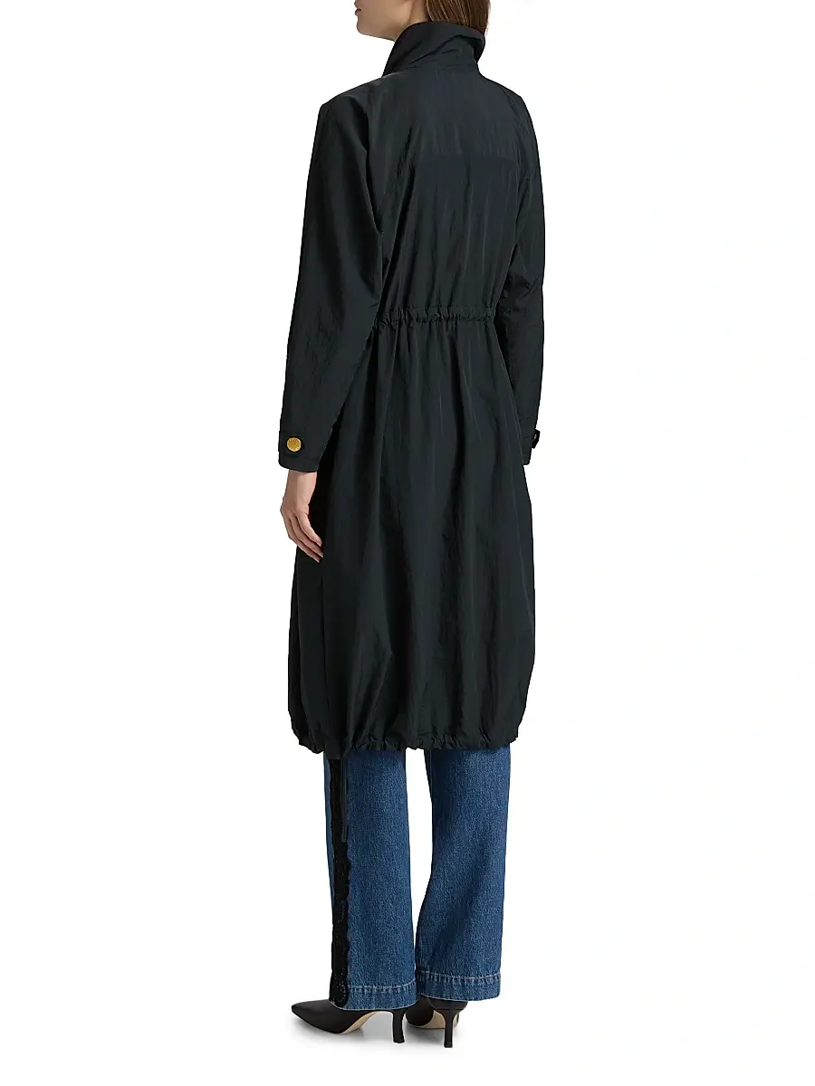 L'AGENCE Women's Toshi Windbreaker Trench Coat - Black | Thumbnail 5